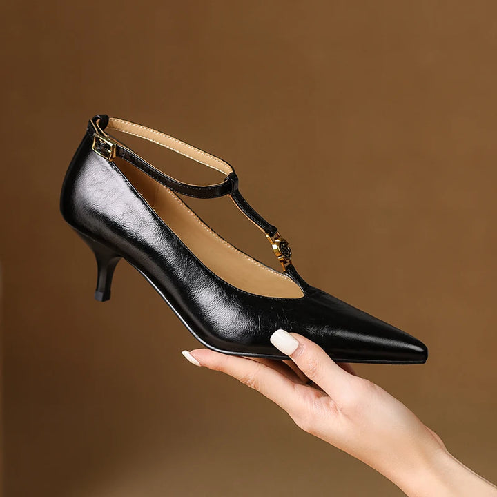 Elena Genuine Leather Heels