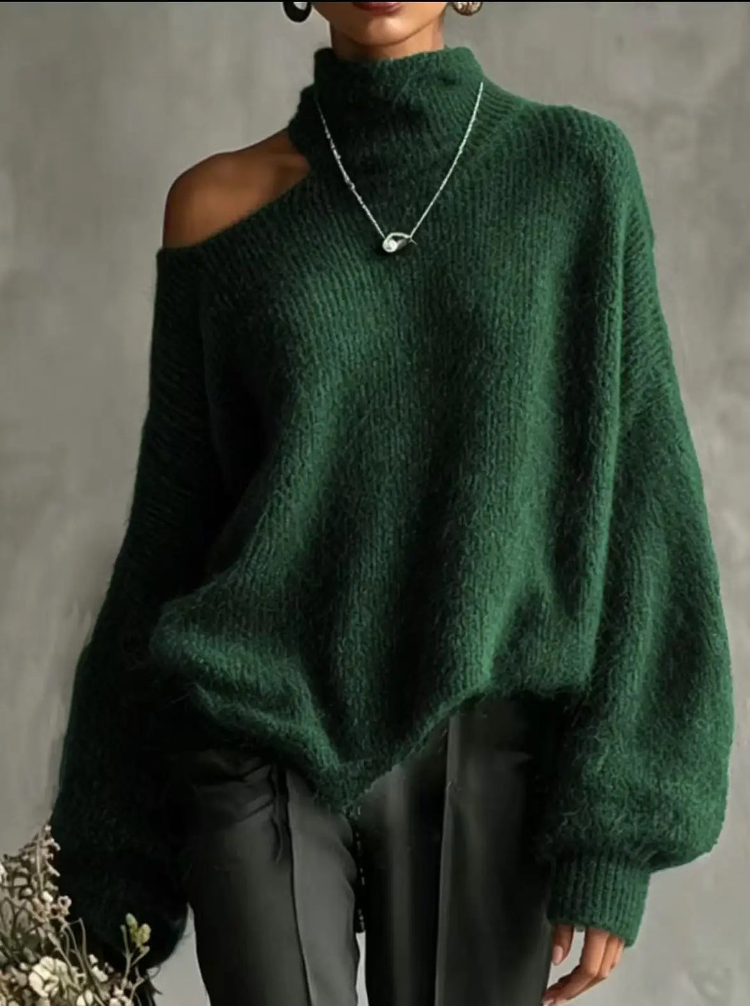 Thessaly Cutout Shoulder Sweater
