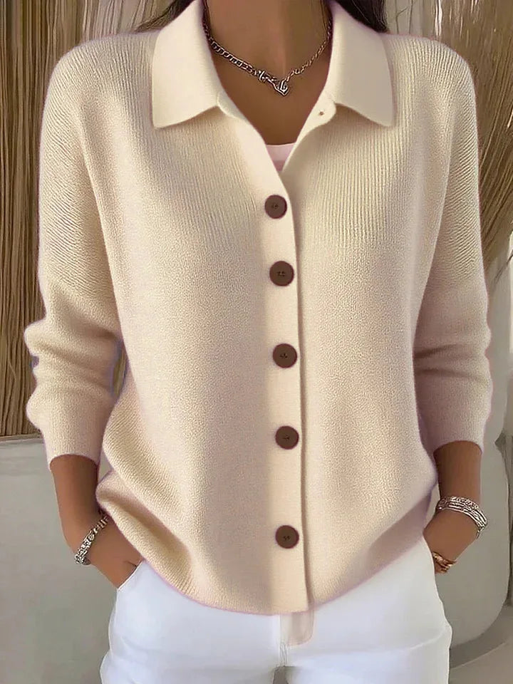 Genevieve Collared Knit Cardigan
