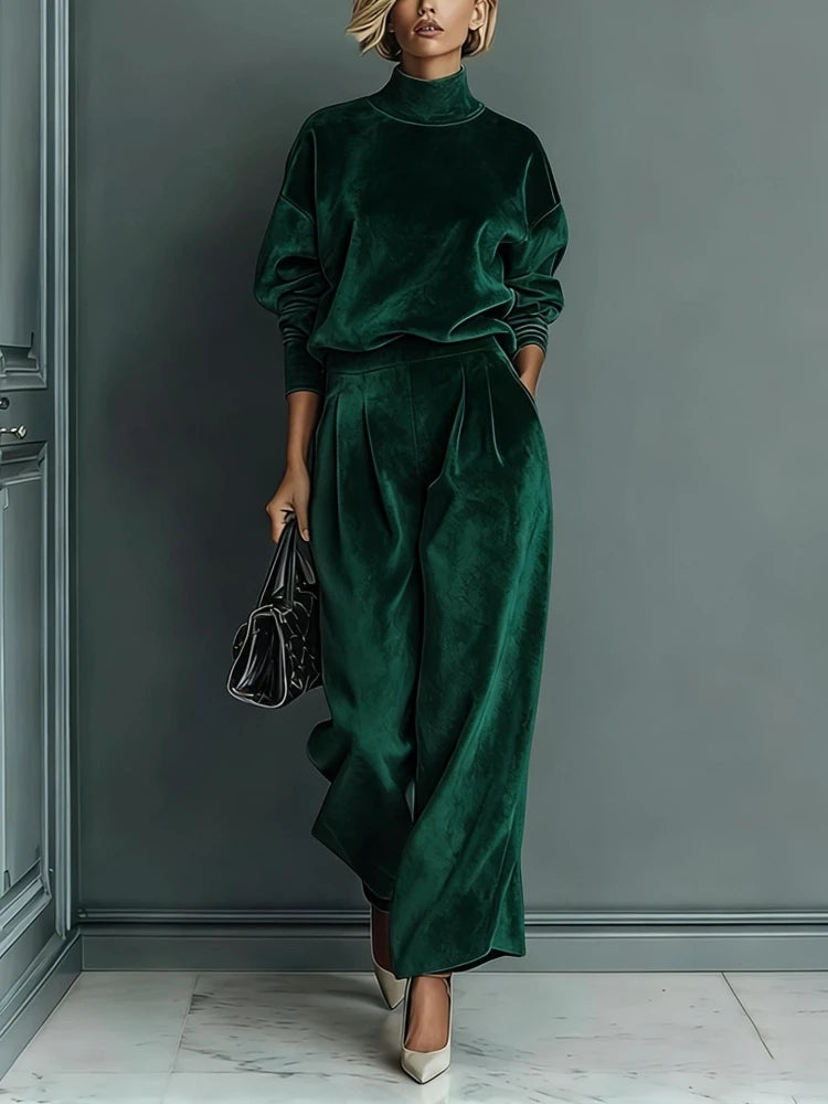 Laurel High Neck Velvet Set