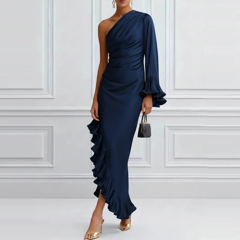 Valentina Elegant Ruffle Maxi Dress