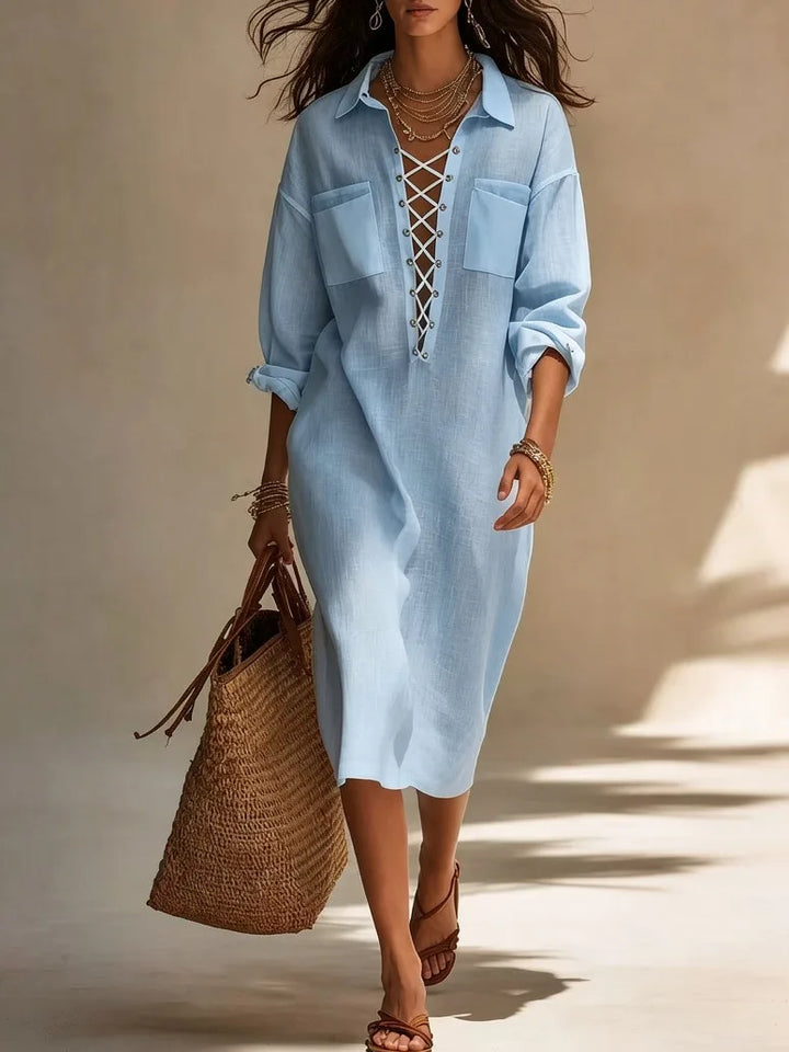 Madelyn Tie Front Midi Dress