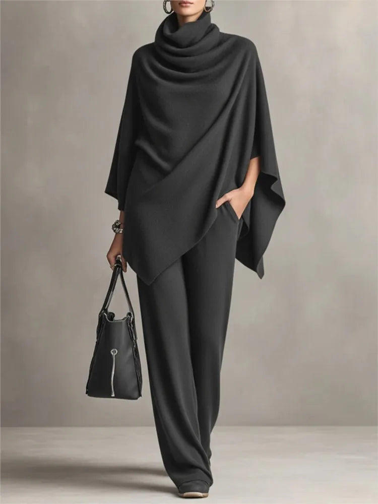 Marcelle Draped Cozy Poncho Set
