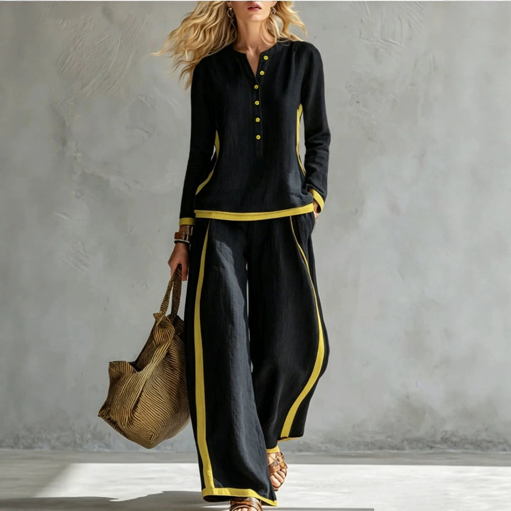 Camille Contrast Linen Set