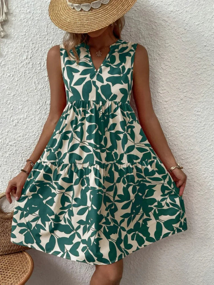 Zara Boho Print Ruffled Mini Dress