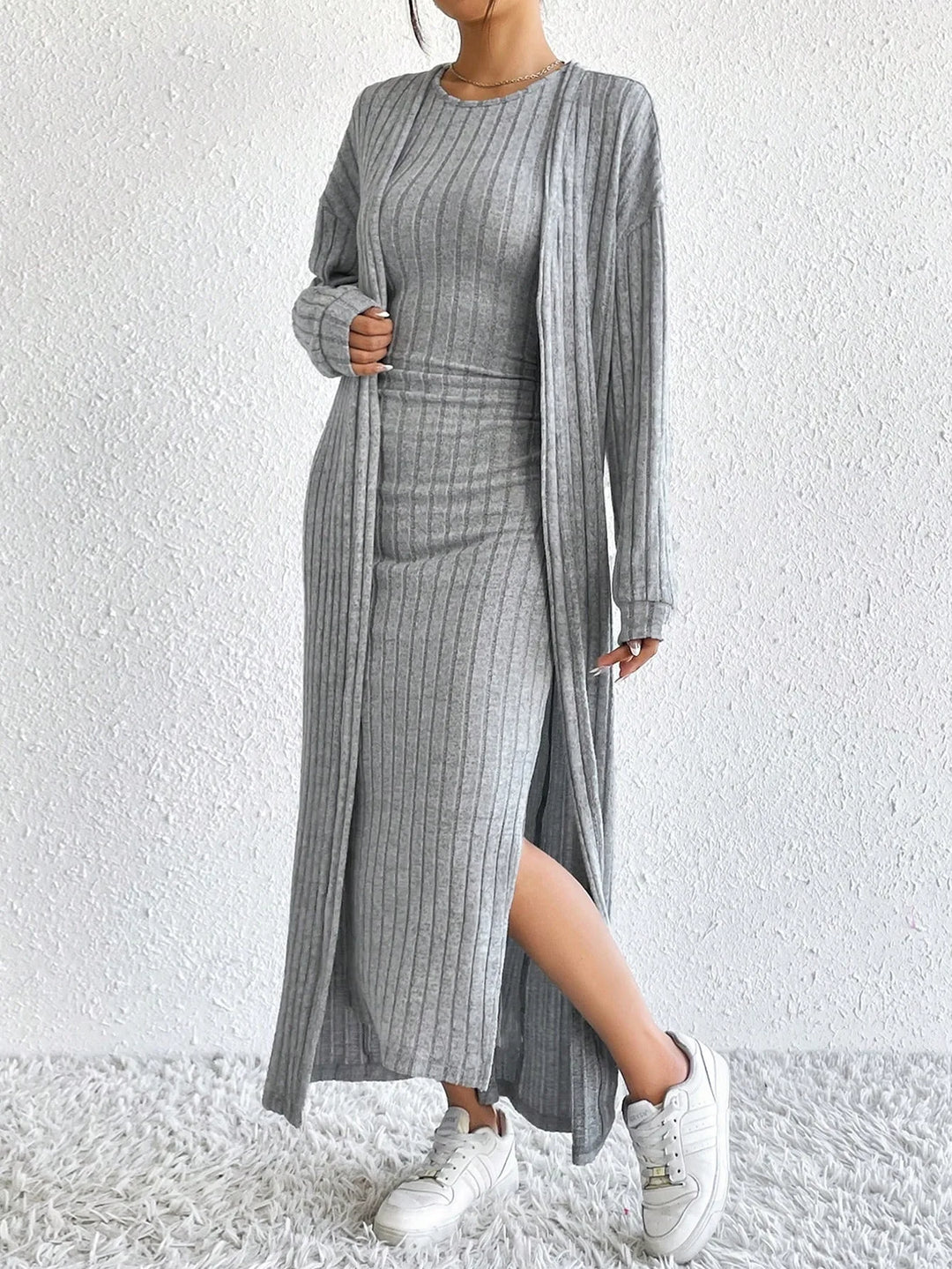 Nerissa Ribbed Sheath Dress Set