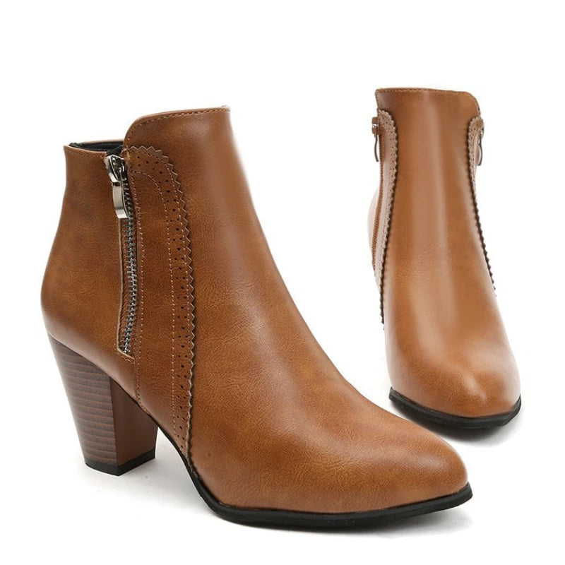 Lenora Leather Ankle Boots