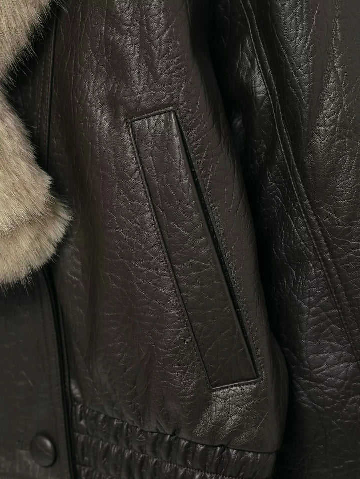 Soerana Faux Leather Jacket