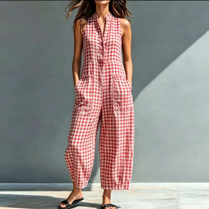 Ramon Plaid Wide Leg Jumpsuit