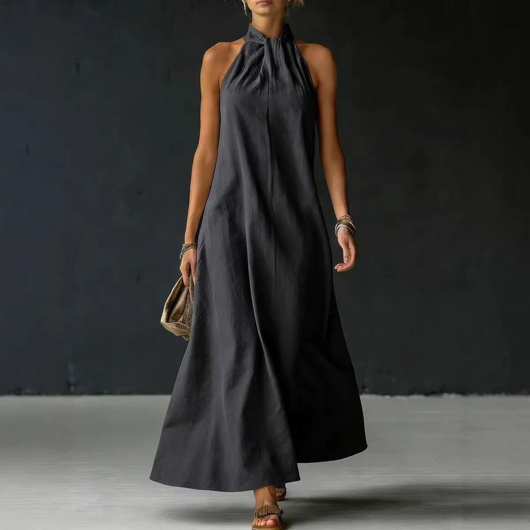 Bria Halter Neck Flowy Maxi Dress
