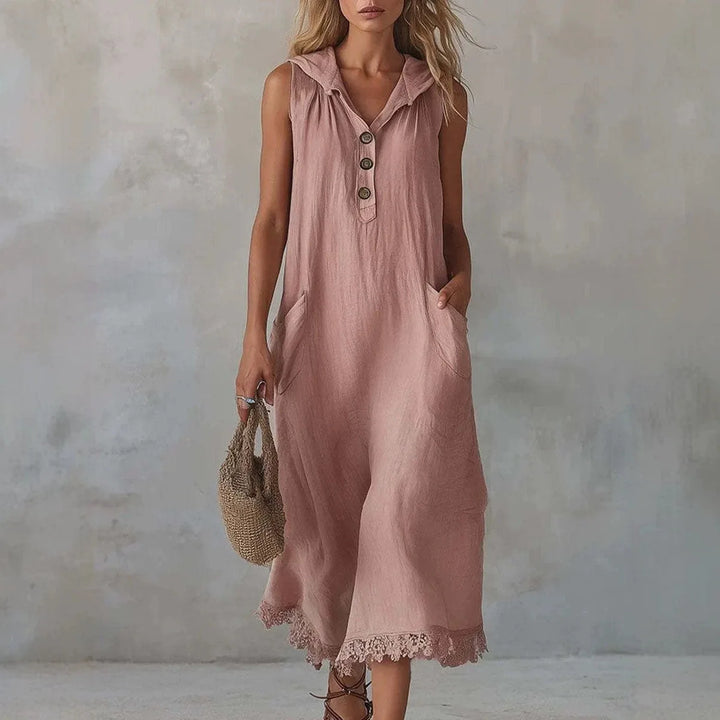 Libby V Neck Hooded Midi Dress