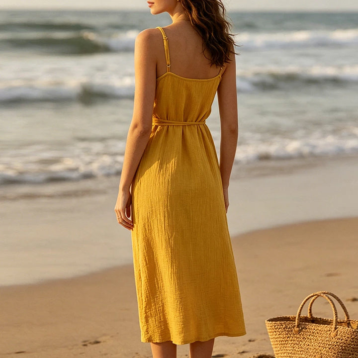Anastelle Relaxed Sleeveless V Neck Maxi Dress