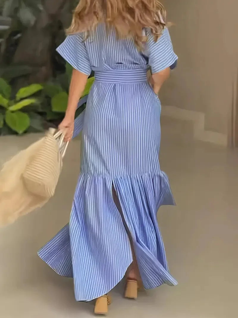 Madison Striped Pocket Maxi Dress
