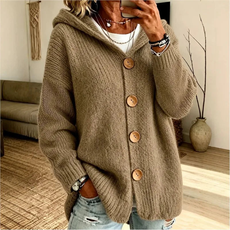 Willa Hooded Button Front Cardigan