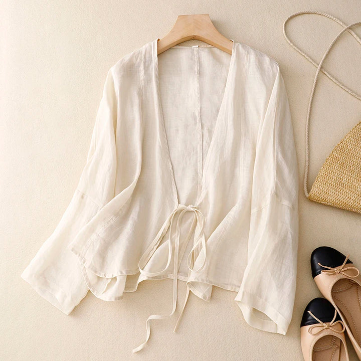 Amelia Cotton Wrap Top