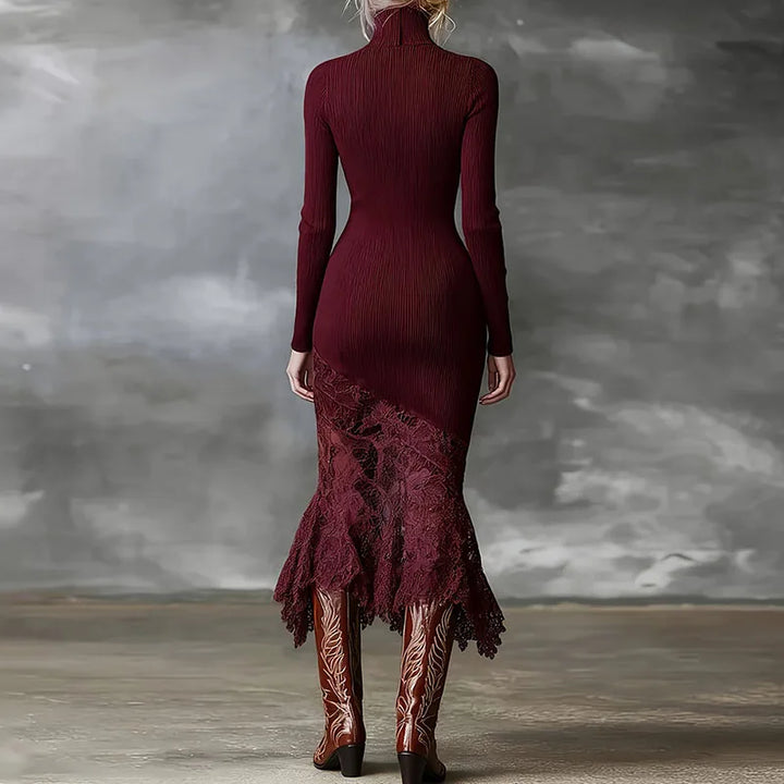 Vivienne Ribbed Turtleneck Dress