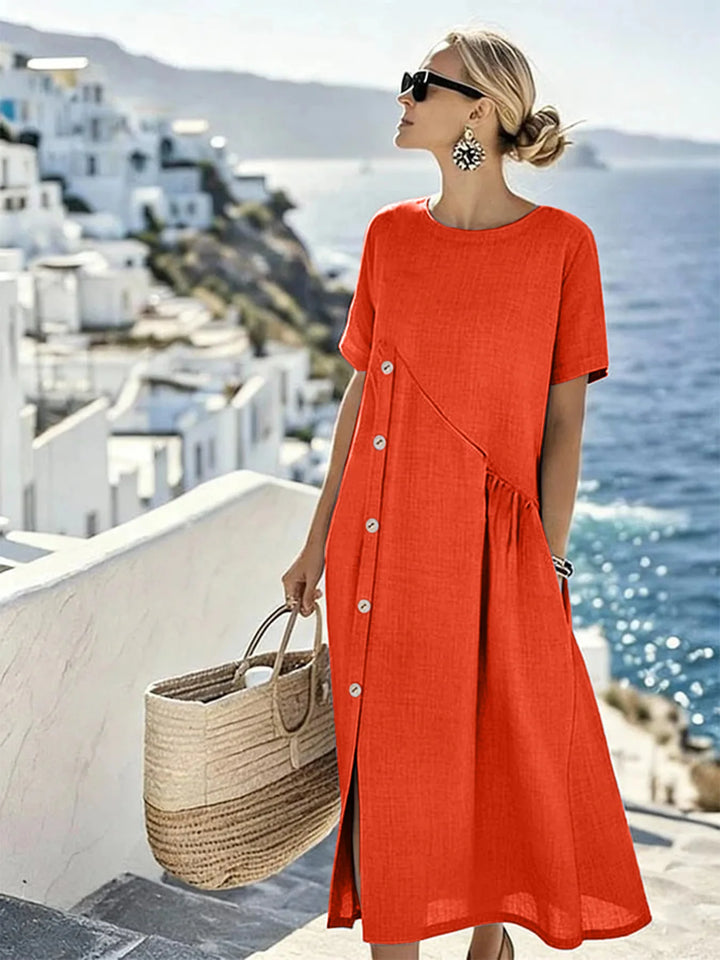 Emmeline Relaxed Short Sleeve Midi Dress
