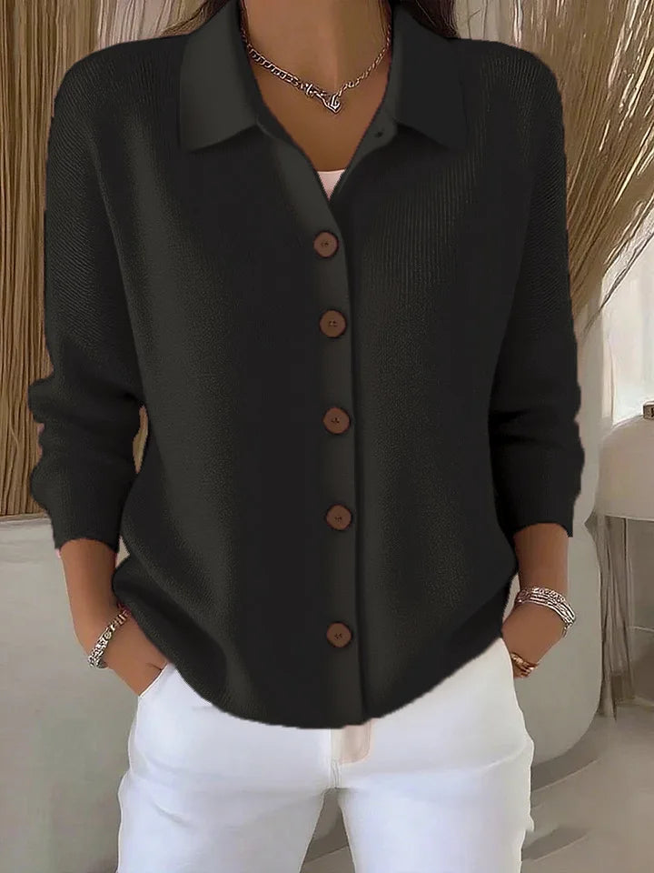 Genevieve Collared Knit Cardigan
