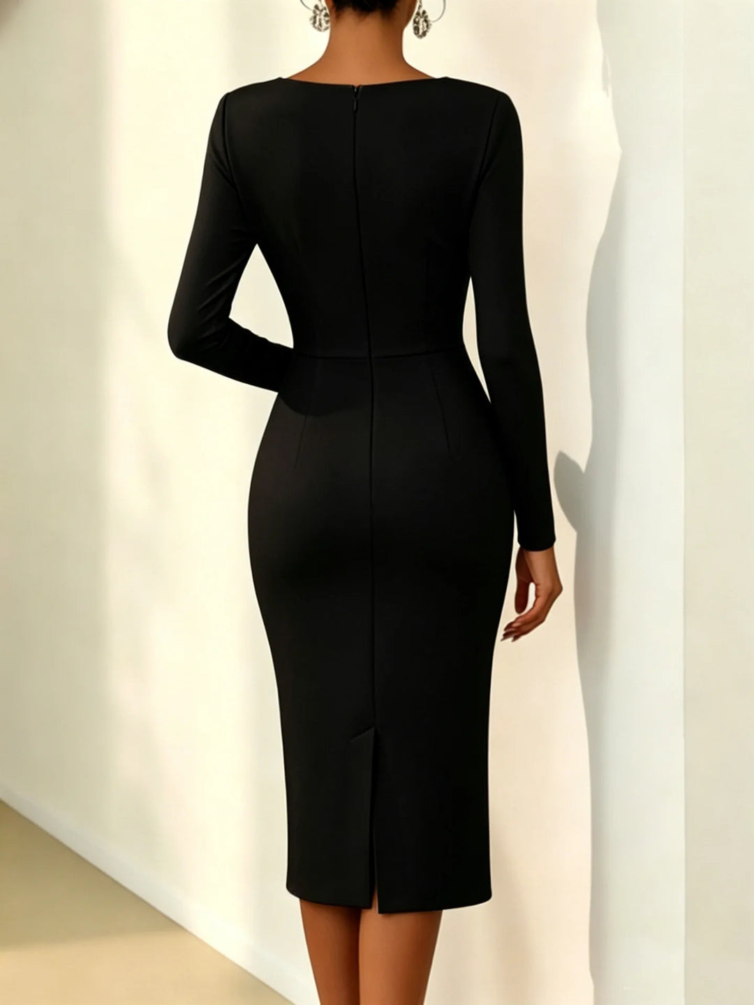 Natalie Elegant Midi Wedding Guest Dress