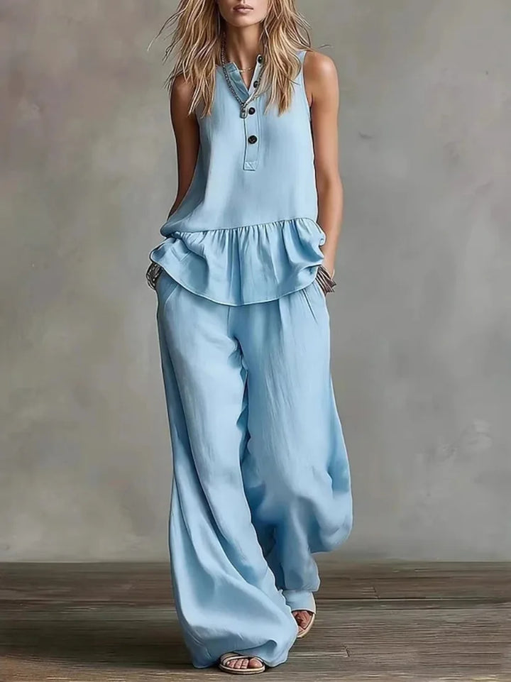 Tonette Casual Wide Leg Pants Set