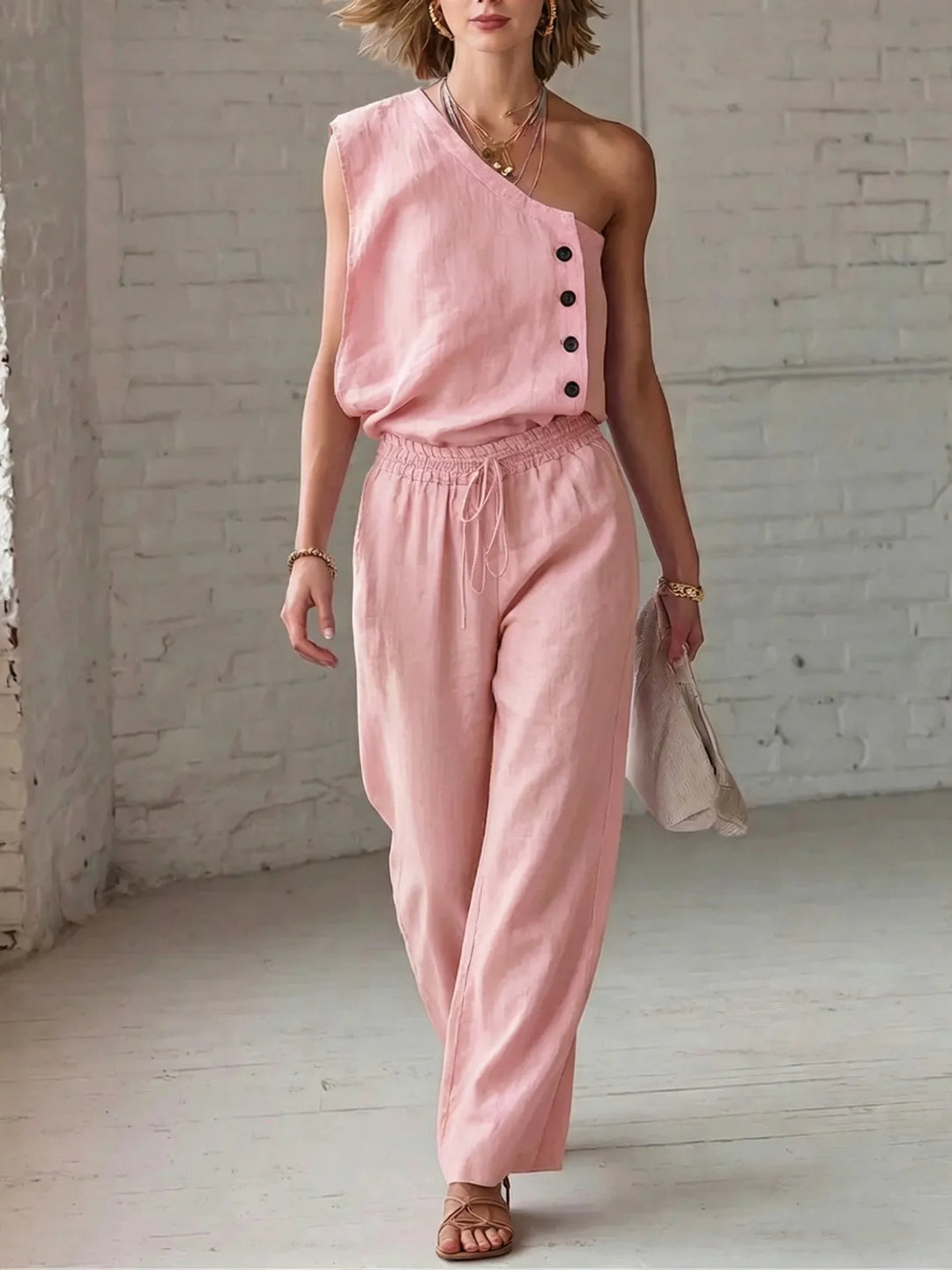 Mireille One Shoulder Two-Piece Set