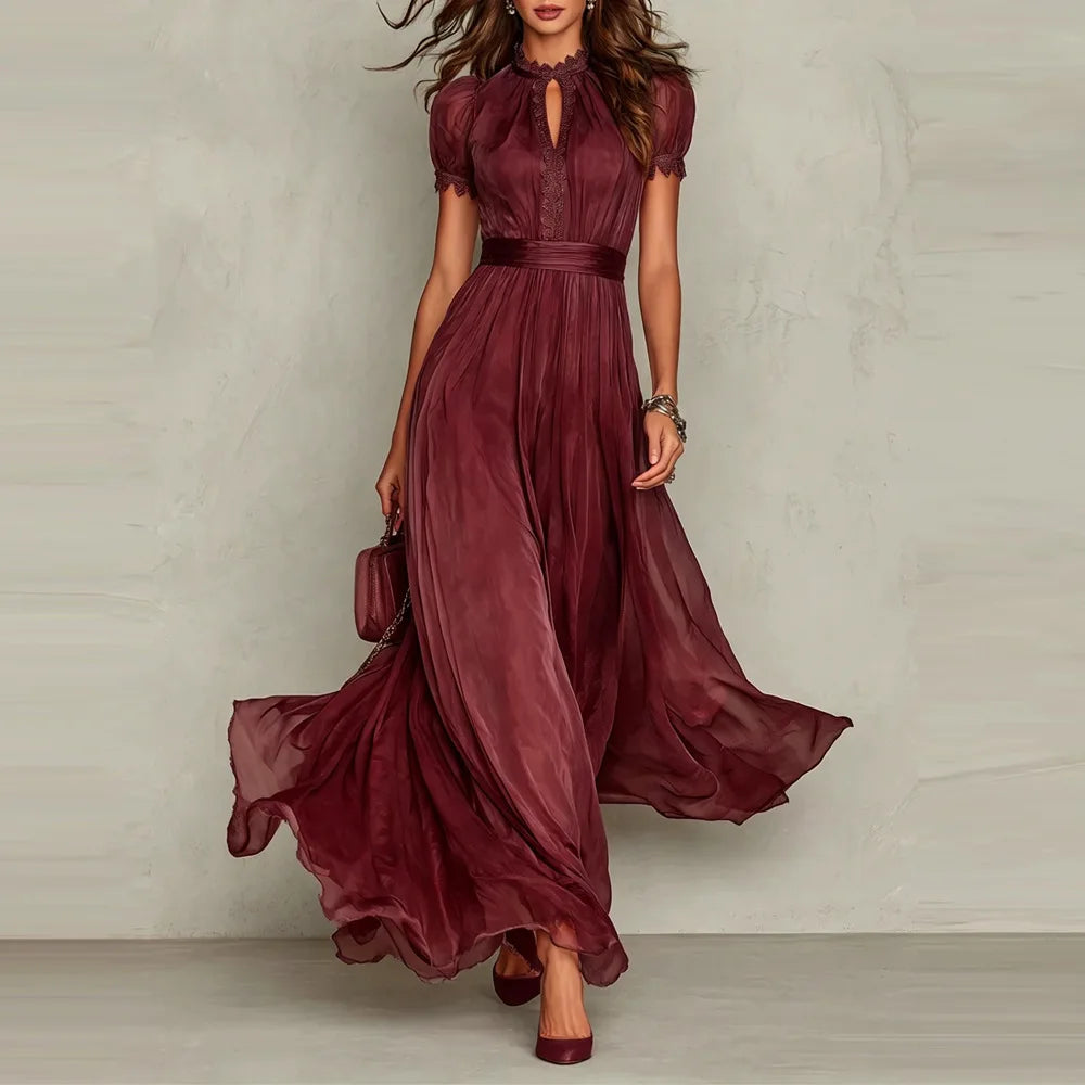 Nadia Ruffle Trim Wedding Guest Maxi Dress