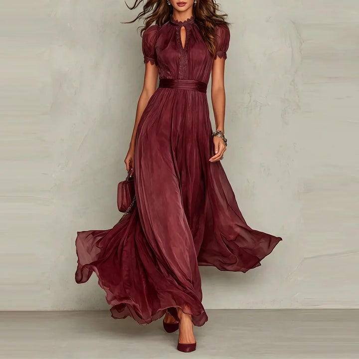 Nadia Ruffle Trim Wedding Guest Maxi Dress