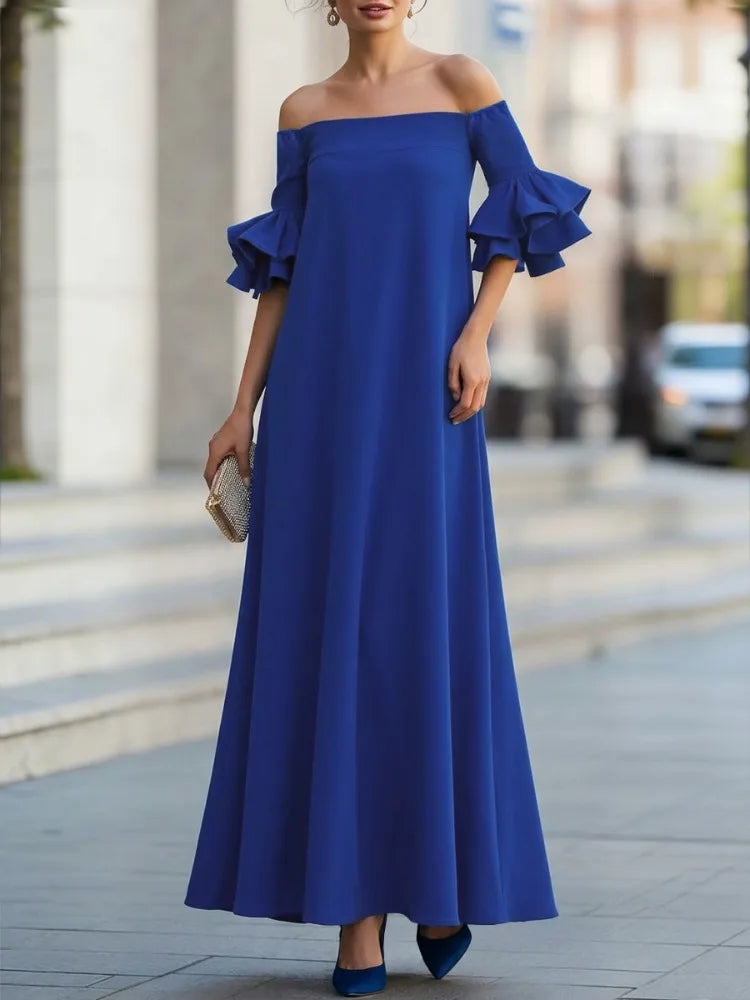 Valencia Off Shoulder Ruffle Maxi Dress