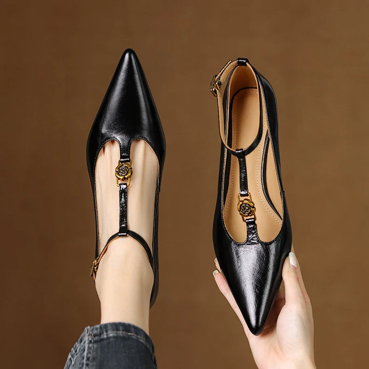 Elena Genuine Leather Heels