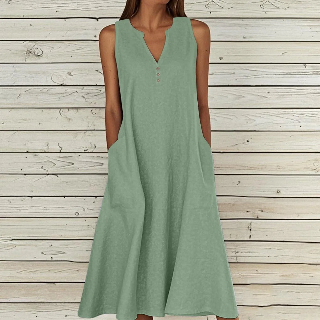 Kailey Effortless V Neck Midi Dress