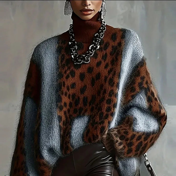 Marlowe Cozy Leopard Knit Sweater