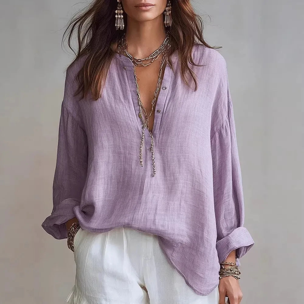 Daphne Oversized Linen Blouse