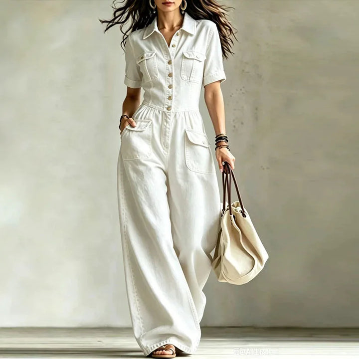 Delphine Denim Wide Leg Jumpsuit