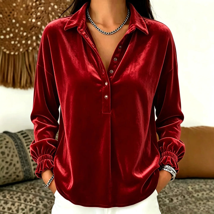 Leona Velvet Pullover Shirt
