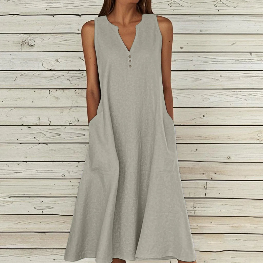 Kailey Effortless V Neck Midi Dress