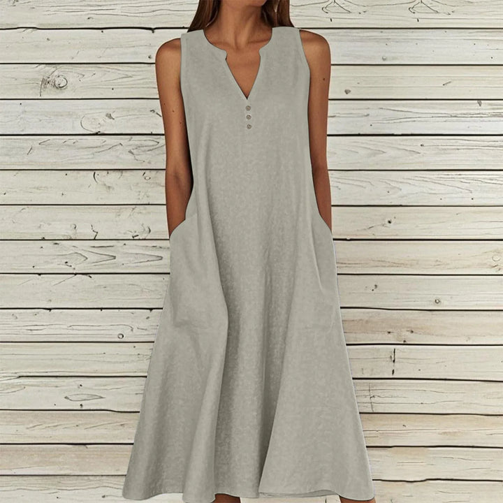Kailey Effortless V Neck Midi Dress