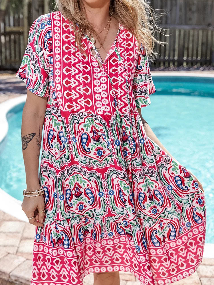 Ainsley Boho Floral Mini Dress