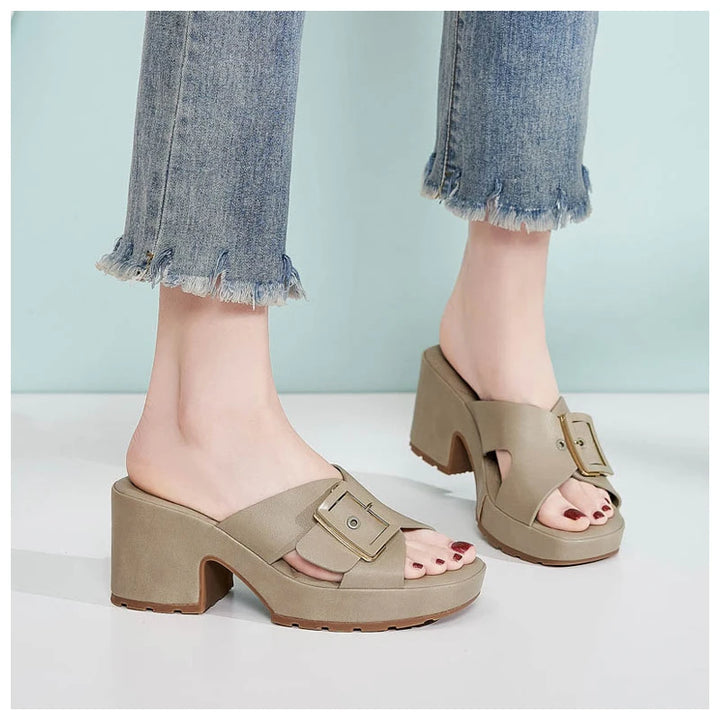 Jessica Orthopedic Buckle Heeled Sandals