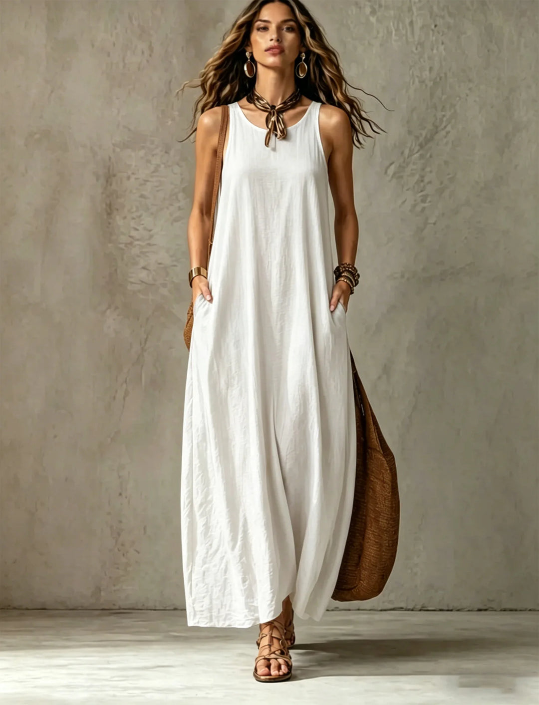 Isolde Pocket Linen Maxi Dress
