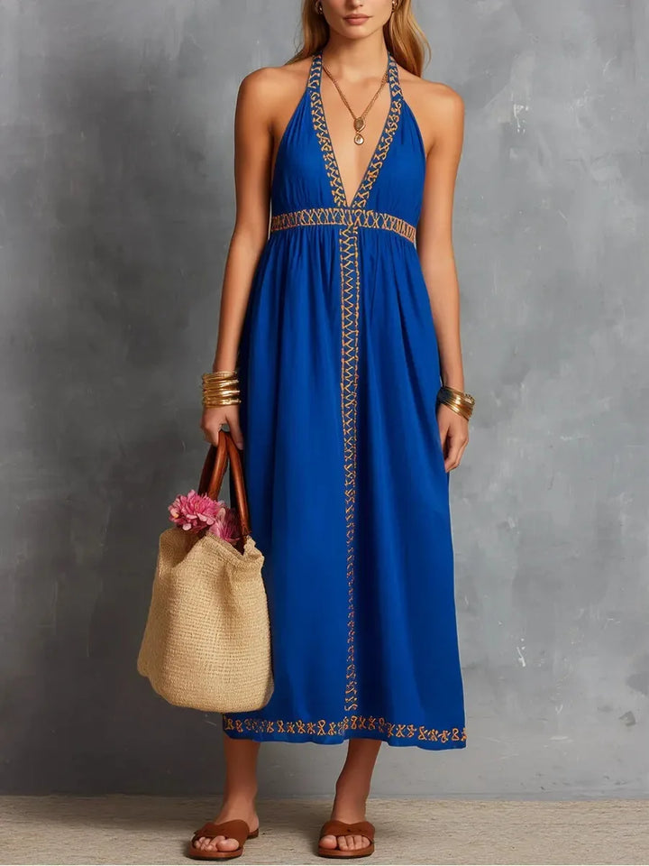 Emma Sleeveless V Neck Maxi Dress