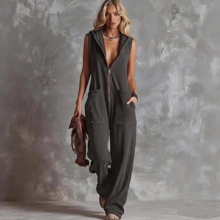 Hailey V Neck Hooded Jumpsuit