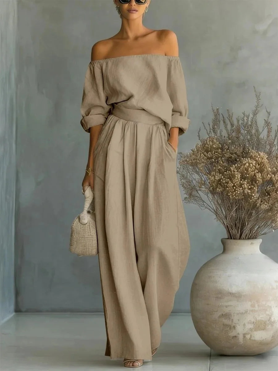 Abbey Off Shoulder Trouser Set