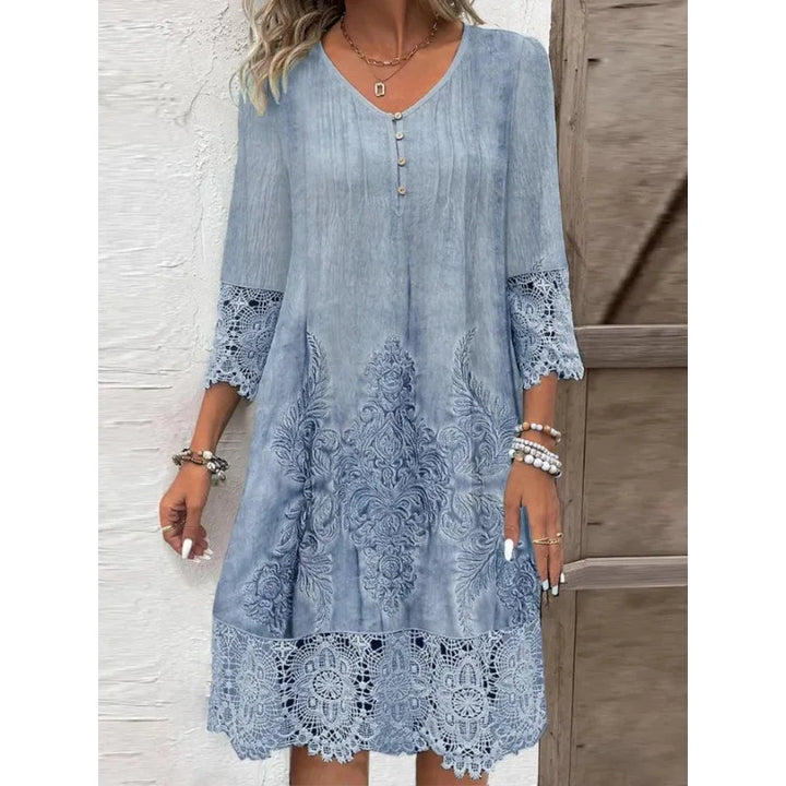 Madeleine Lace Trim Midi Dress