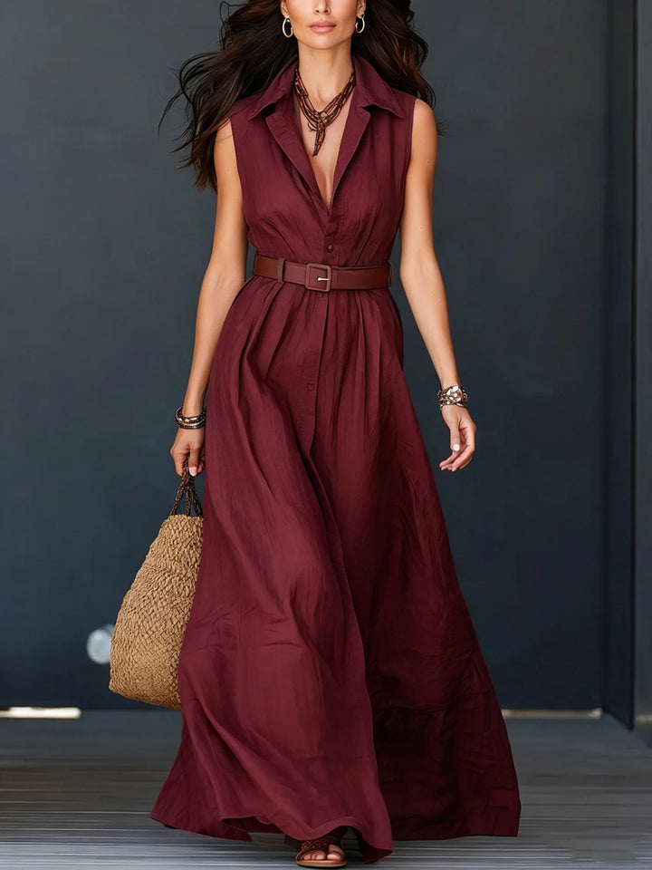 Addison Elegant Maxi Shirt Dress
