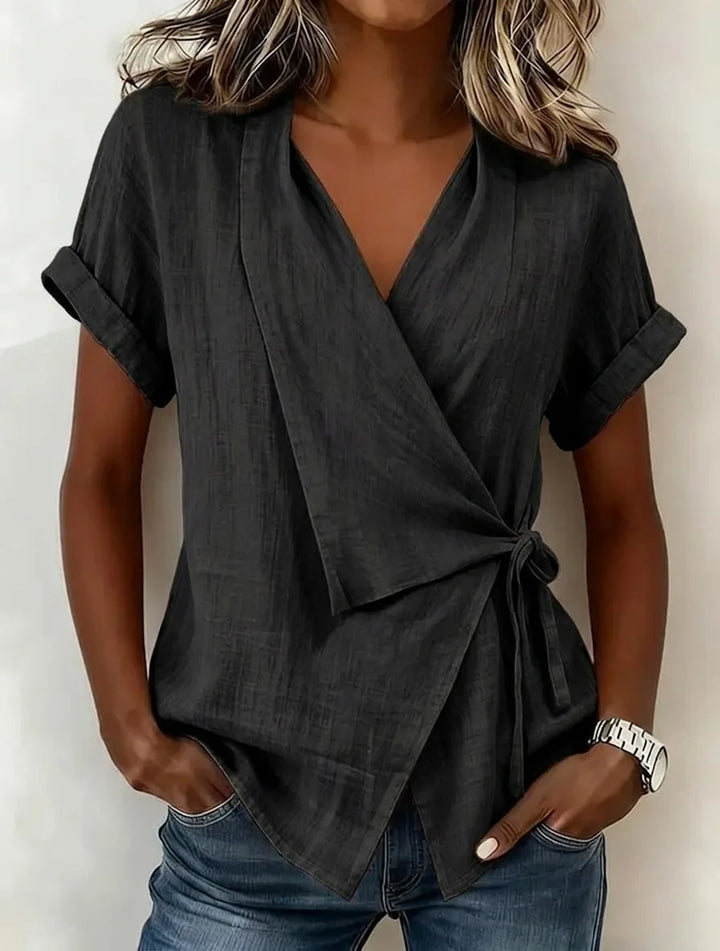 Gisselle Asymmetrical Wrap Blouse