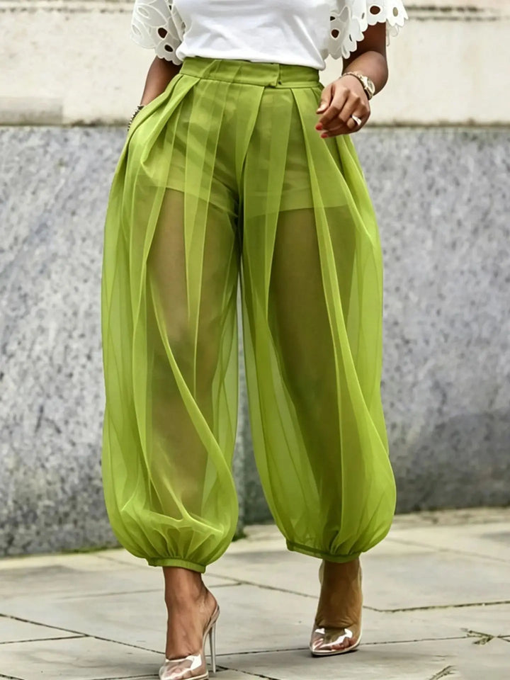Hensley Sheer Mesh Balloon Trousers