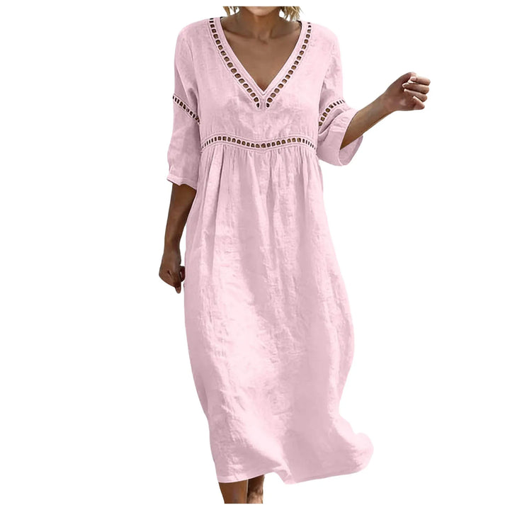 Avery Embellished V Neck Boho Maxi Dress