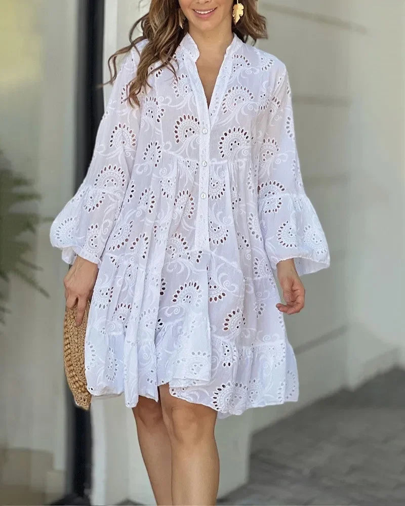 Yasmin Embroidered Beach Mini Dress