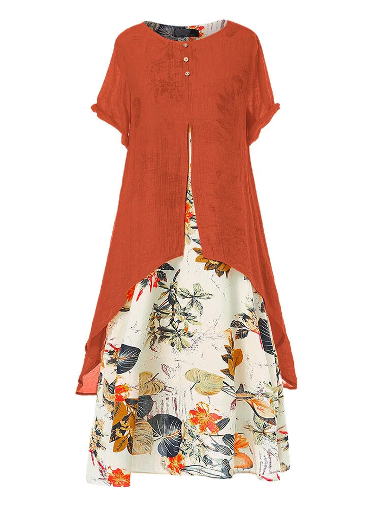 Camellia Floral Patchwork Maxi Dress