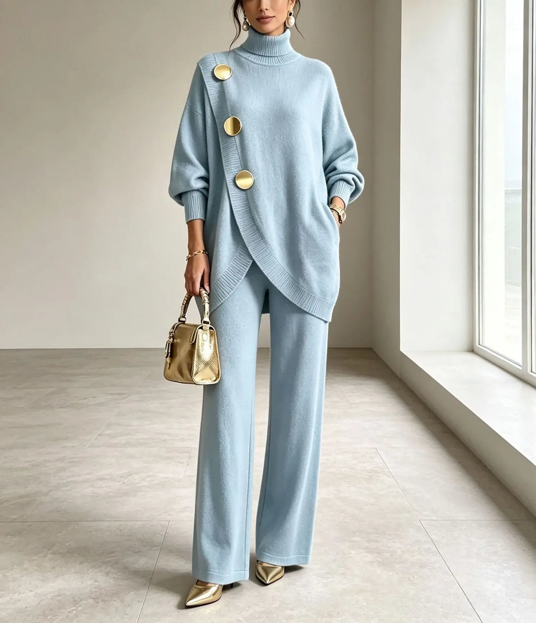 Marguerite Wrap Front Sweater Set